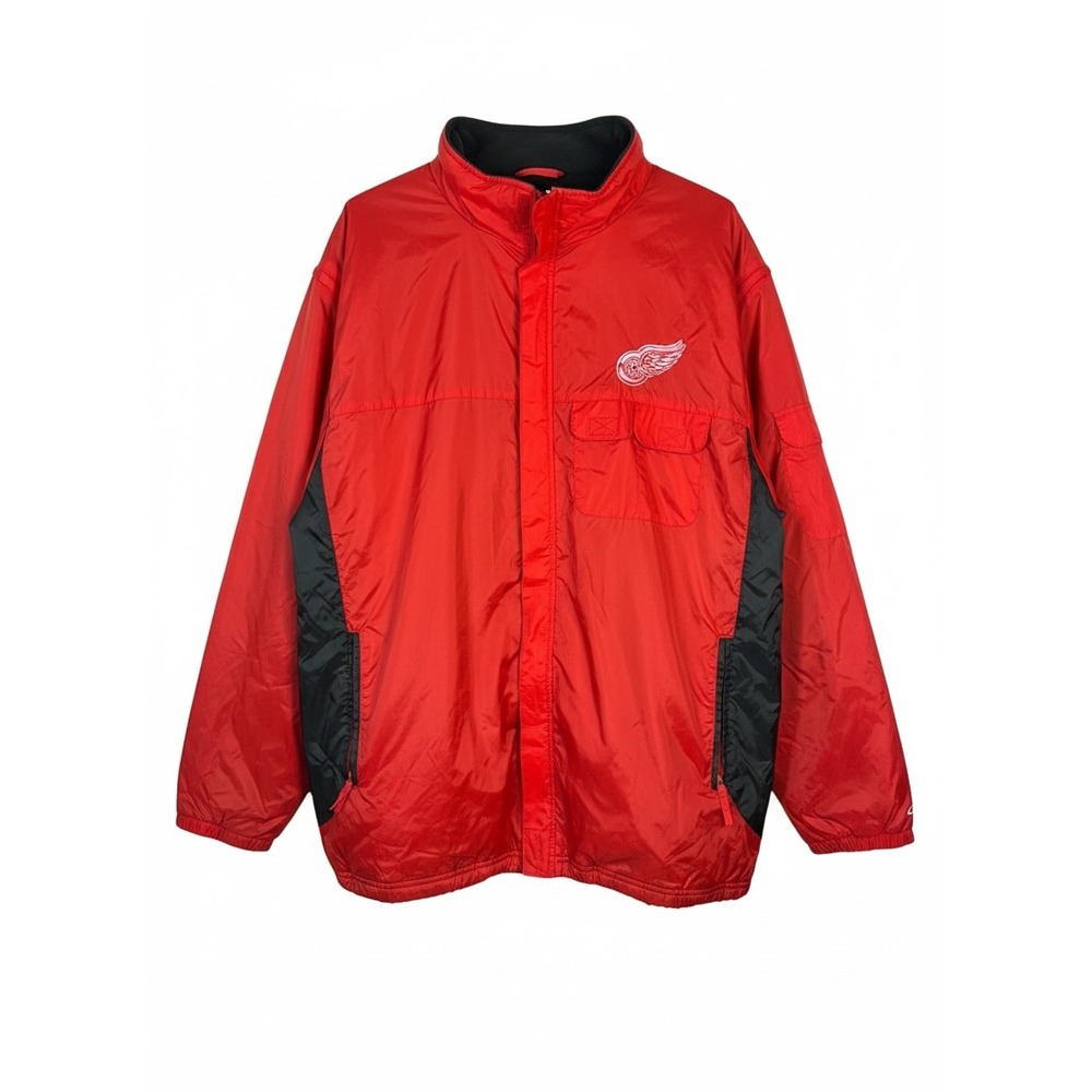 Vintage 90s Logo Athletic Detroit Red Wings NHL Windbreaker Jacket Men L/XL